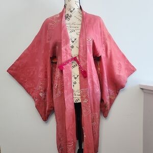 Japanese Vintage Red Kimono Haori Jacket